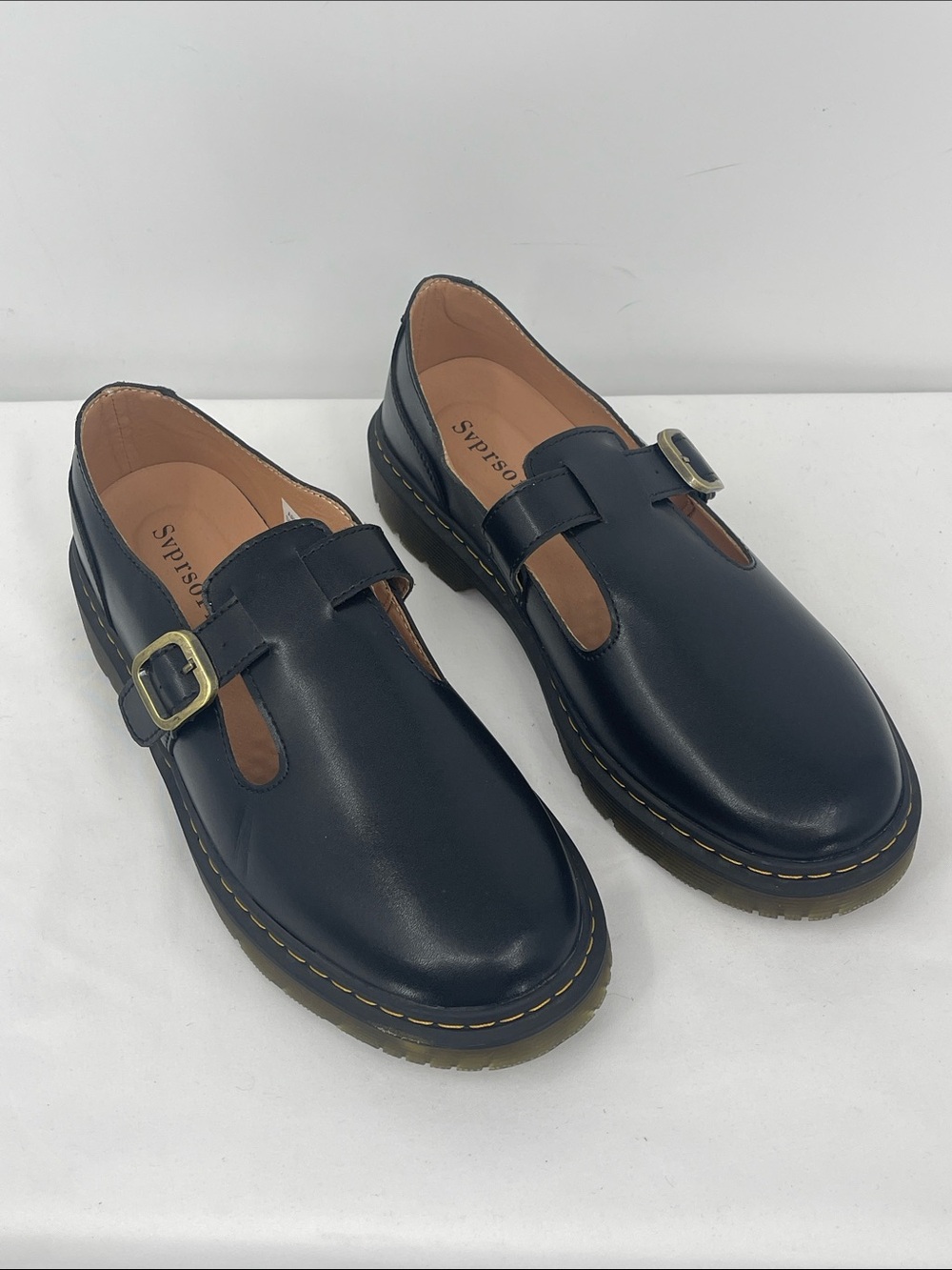 SVPRSOFI WOMENS SIZE 10.5 Black Buckle Mary Jane Loafers